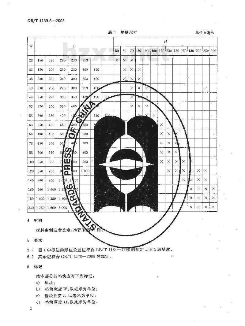 GB/T 4169.6-2006 塑料注射模零件 第6部分:垫块