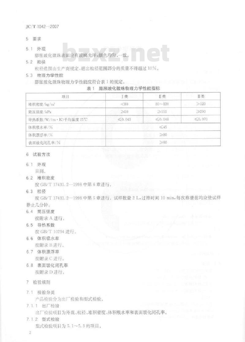 JC/T 1042-2007 膨胀玻化微珠