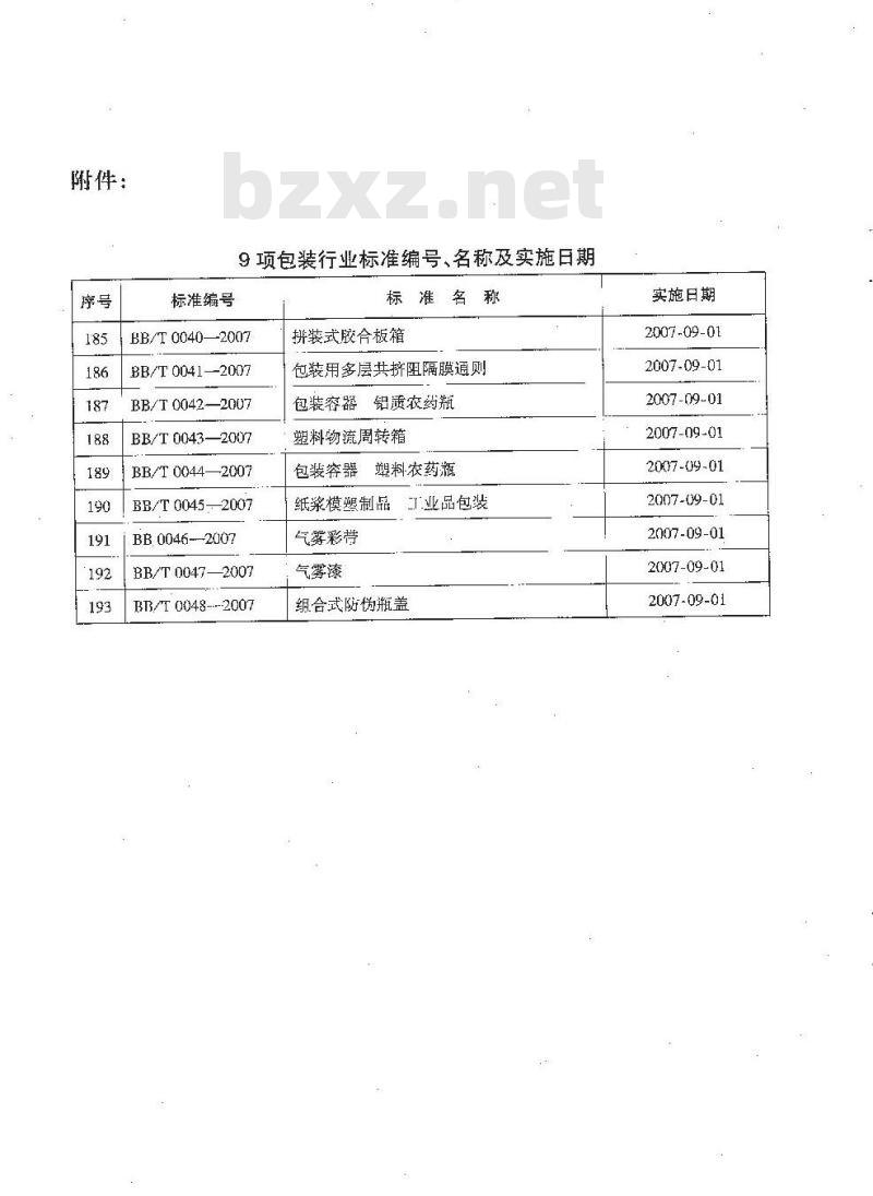BB/T 0040-2007 拼装式胶合板箱
