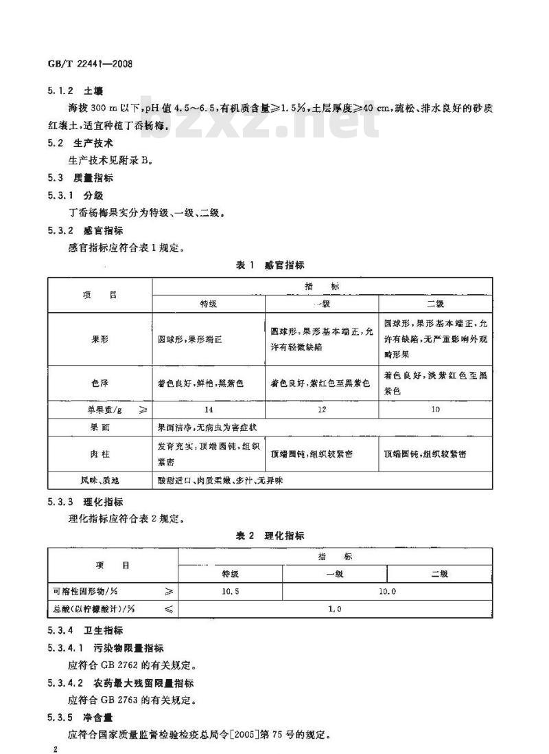 GB/T 22441-2008 地理标志产品 丁岙杨梅