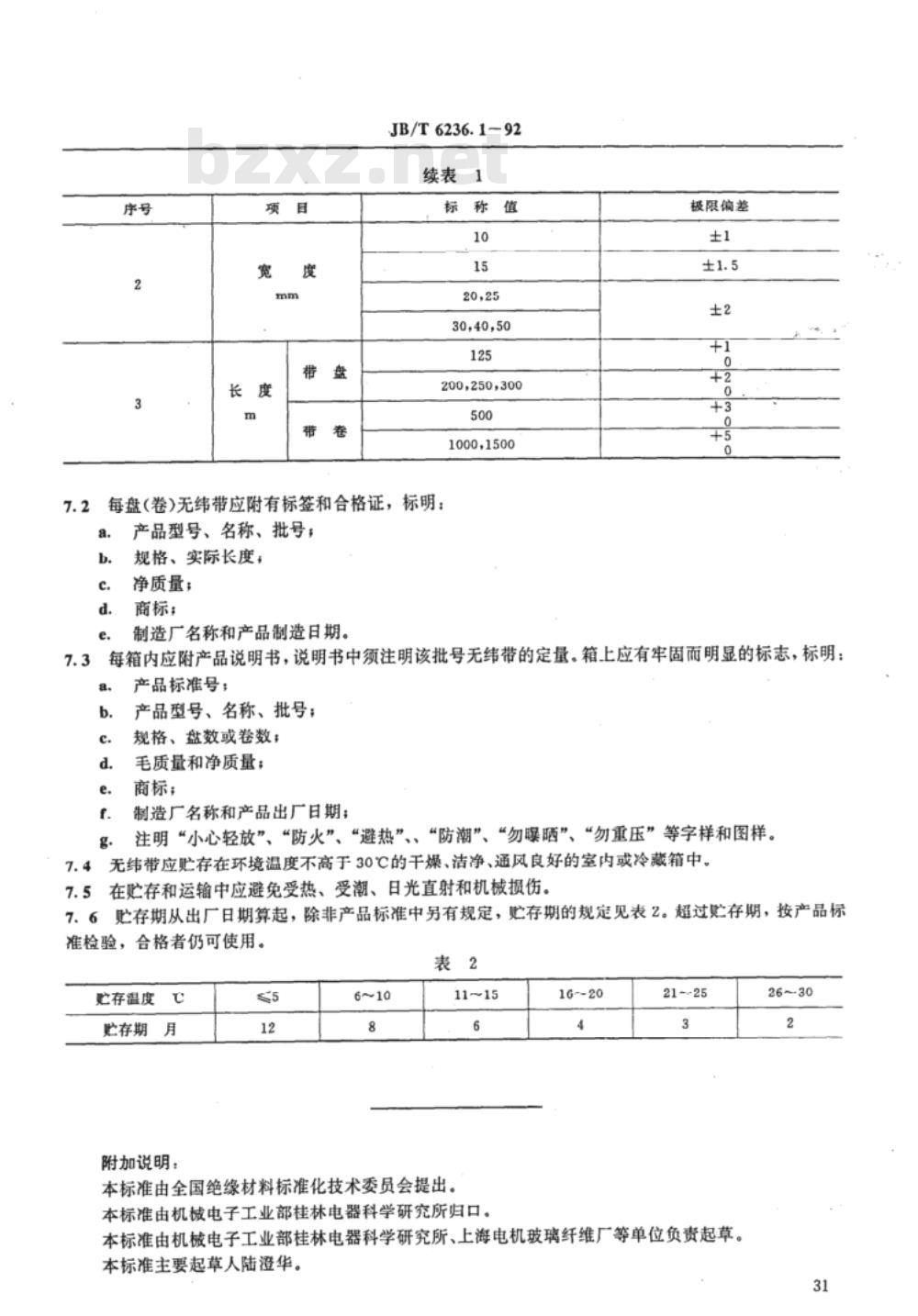 JB/T 6236.1-1992 电工用树脂浸渍玻璃纤维无纬绑扎带 定义和一般要求