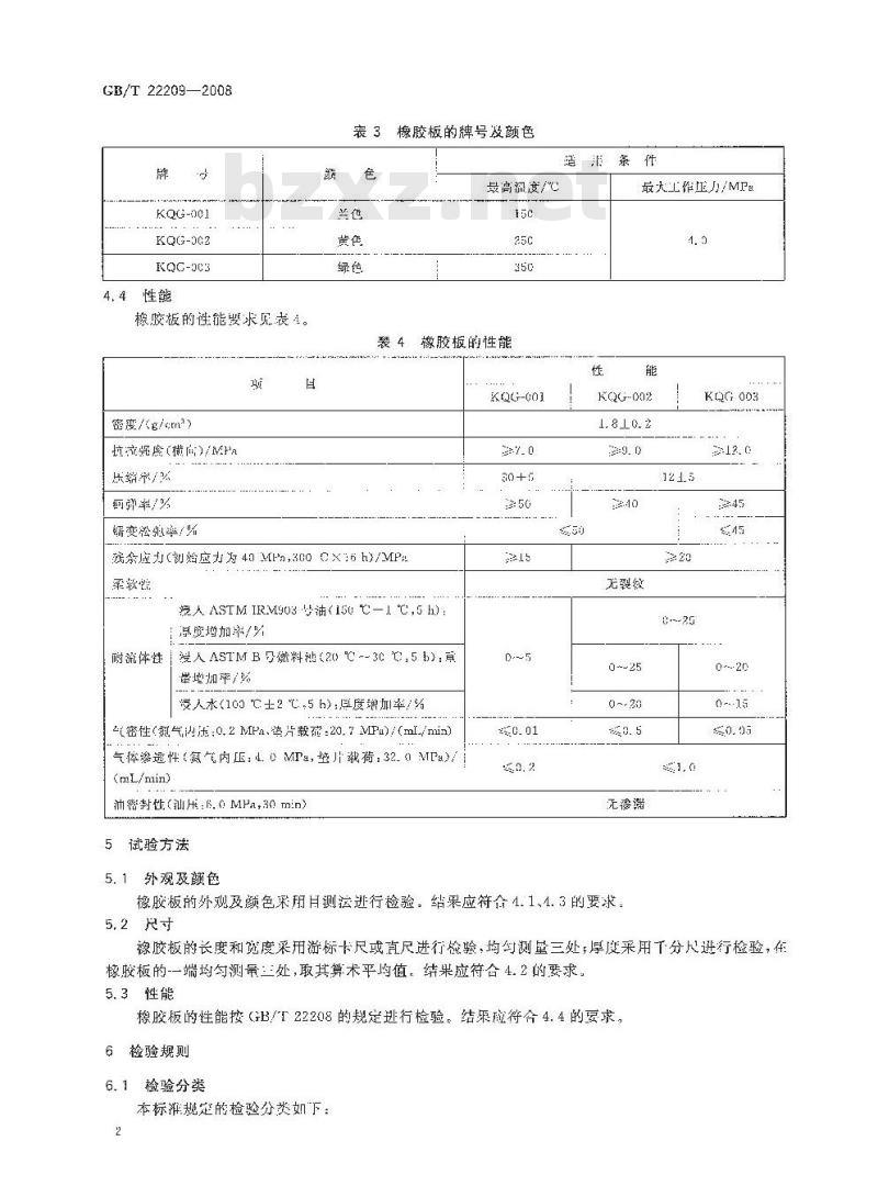 GB/T 22209-2008 船用垫片用非石棉纤维增强橡胶板