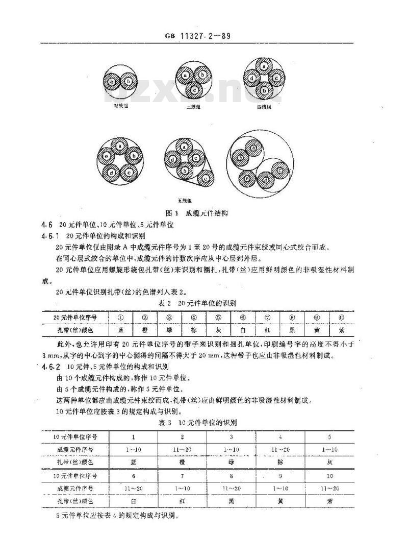 GB/T 11327.2-1989 聚氯乙烯绝缘聚氯乙烯护套低频通信电缆电线 局用电缆(对线组或三线组或四线组或五线组的)