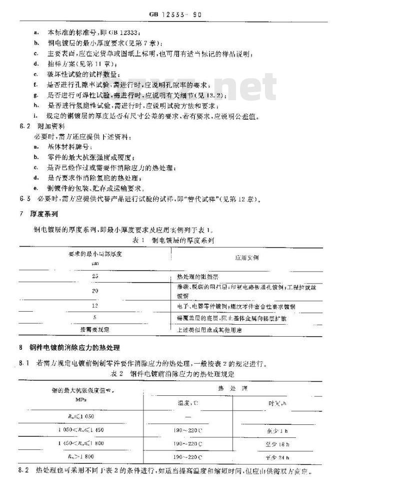 GB 12333-1990 金属覆盖层 工程用铜电镀层