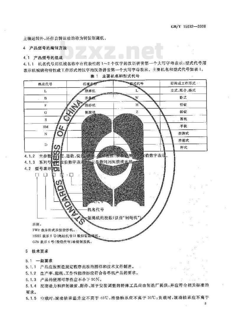 GB/T 15032-2008 制绳机械设备通用技术条件