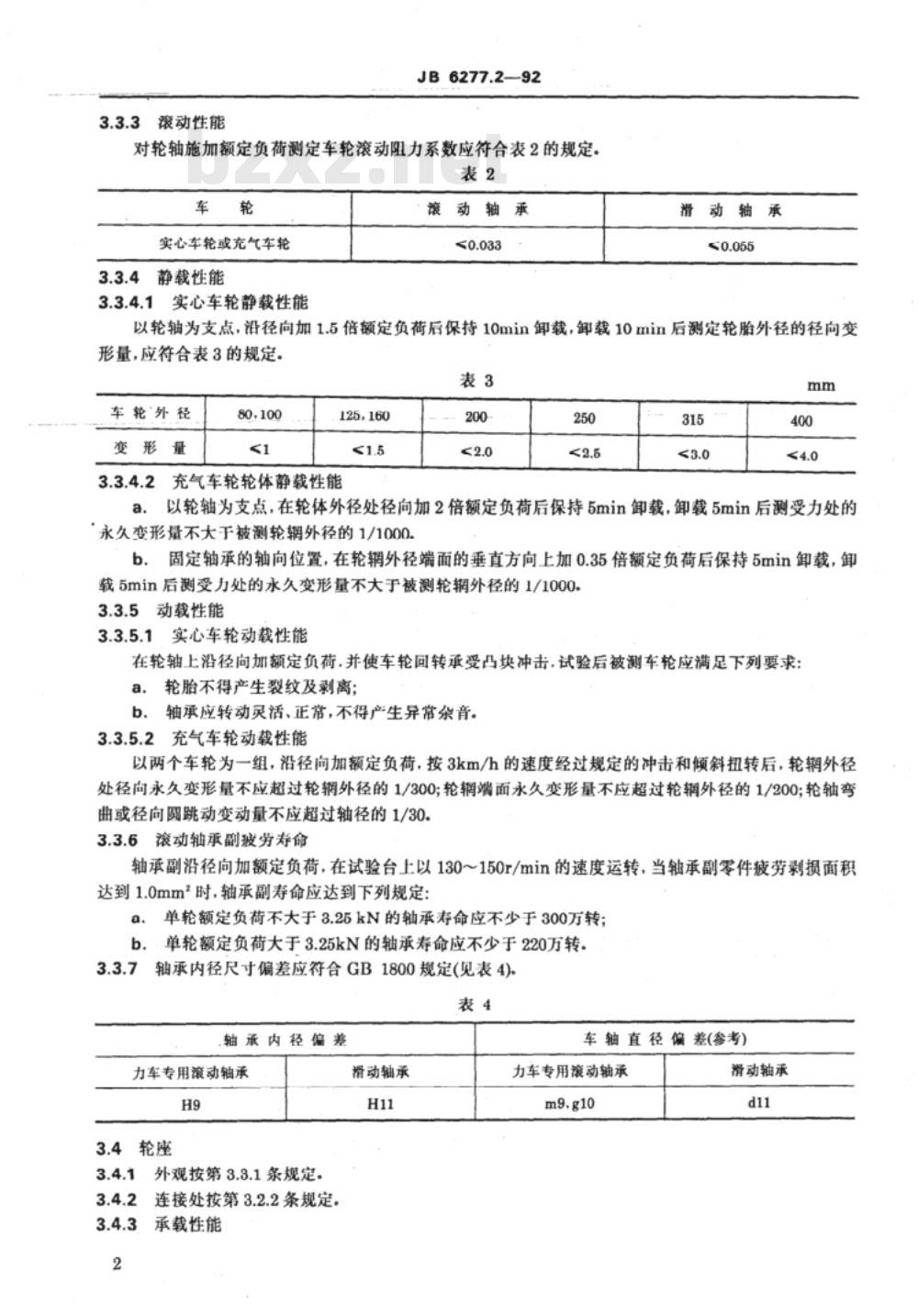 JB/T 6277.2-1992 胶轮力车 技术条件