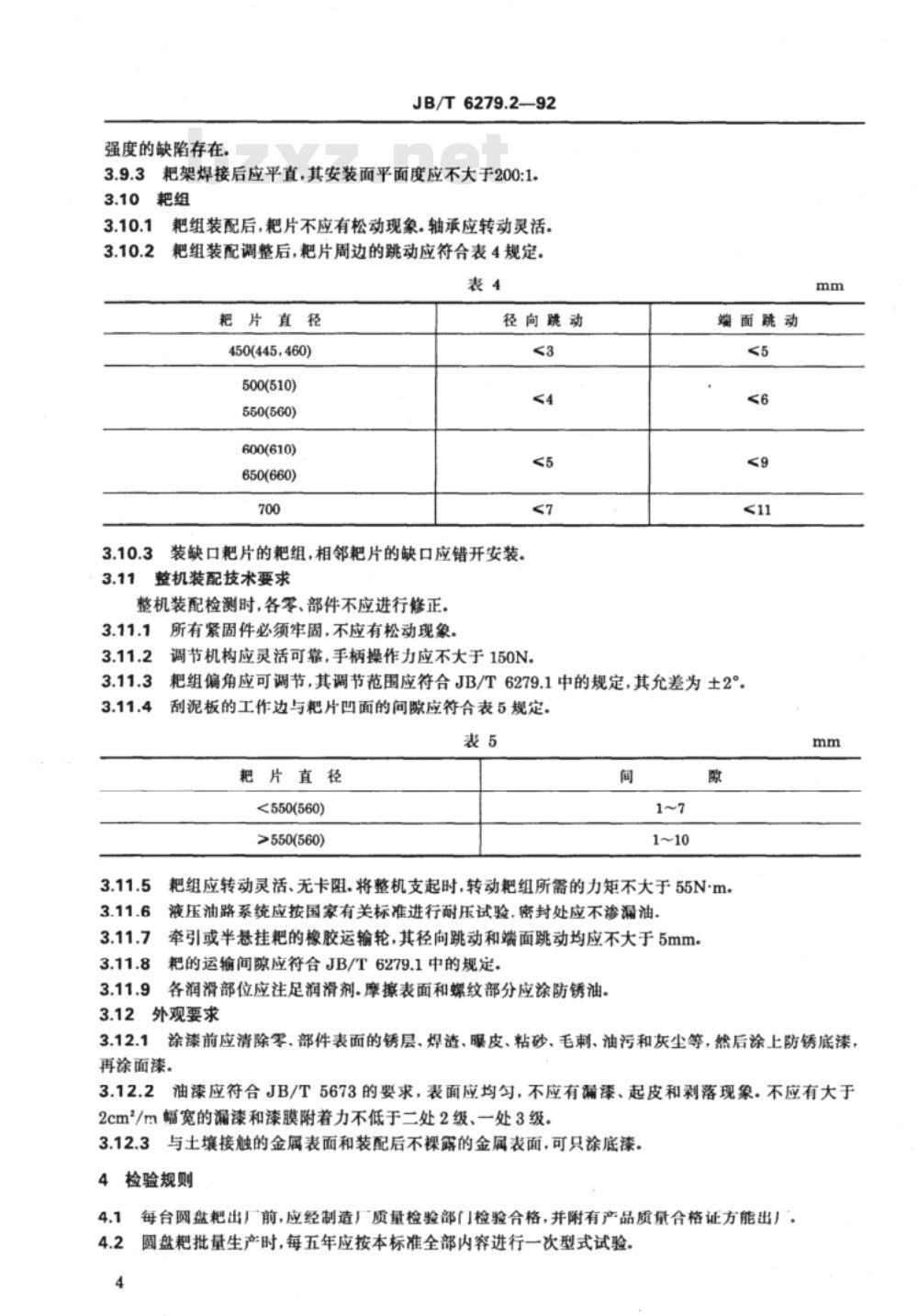 JB/T 6279.2-1992 圆盘耙 技术条件
