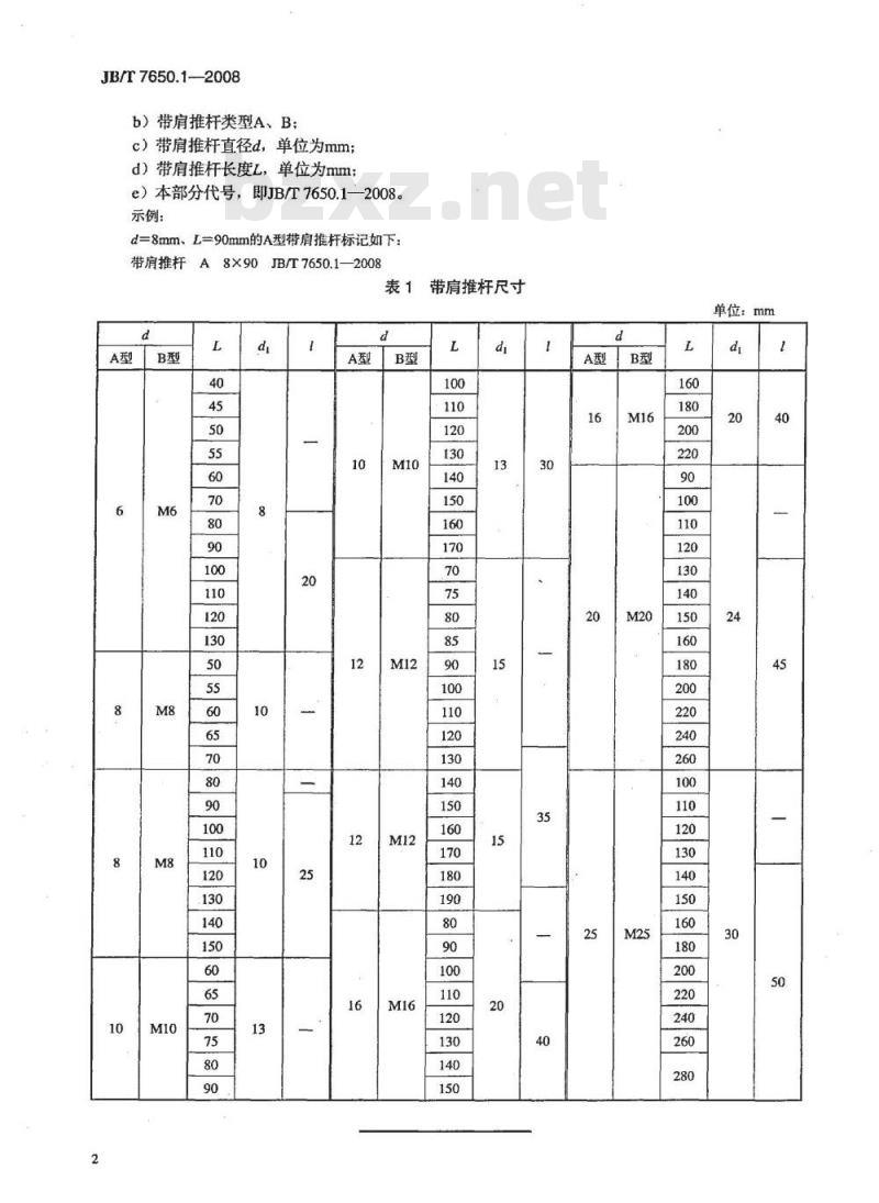 JB/T 7650.1-2008 冲模卸料装置 第1部分：带肩推杆
