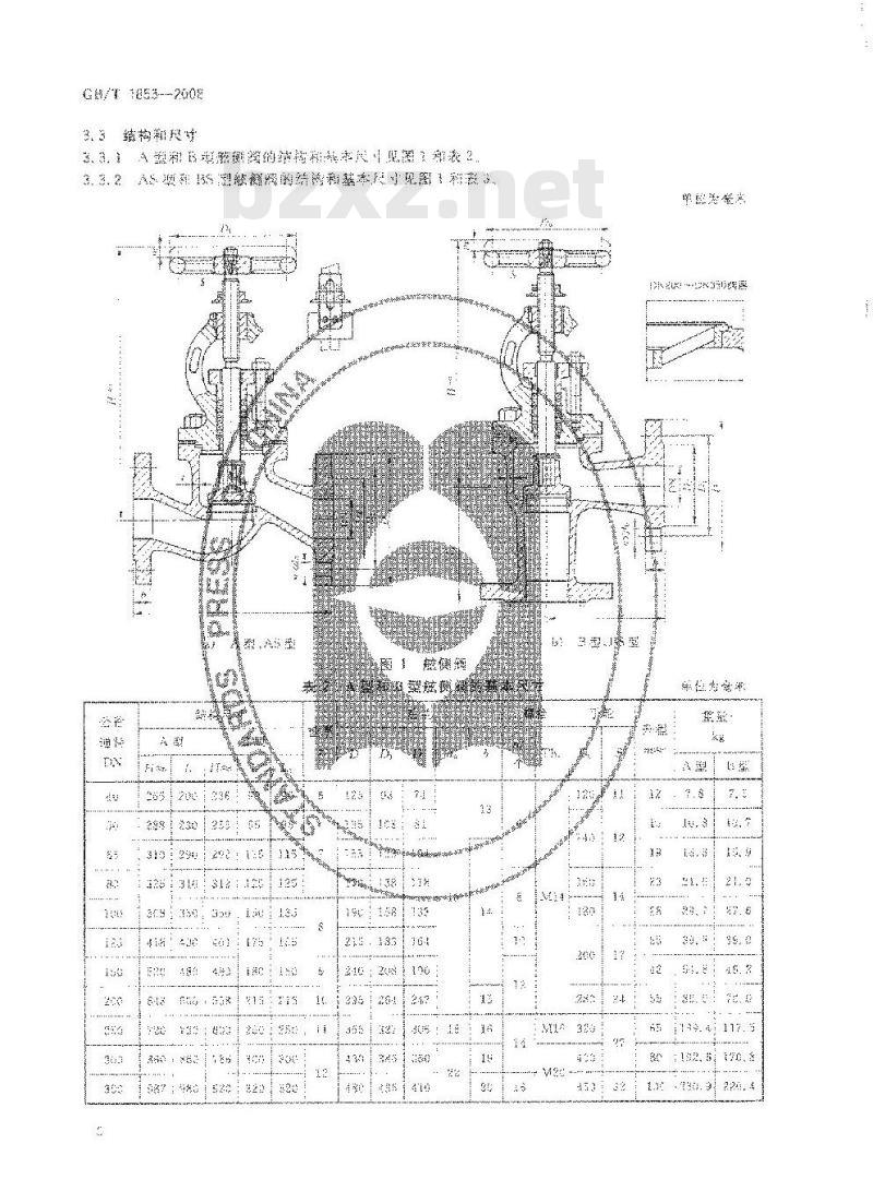 GB/T 1853-2008 船用法兰铸钢舷侧截止止回阀