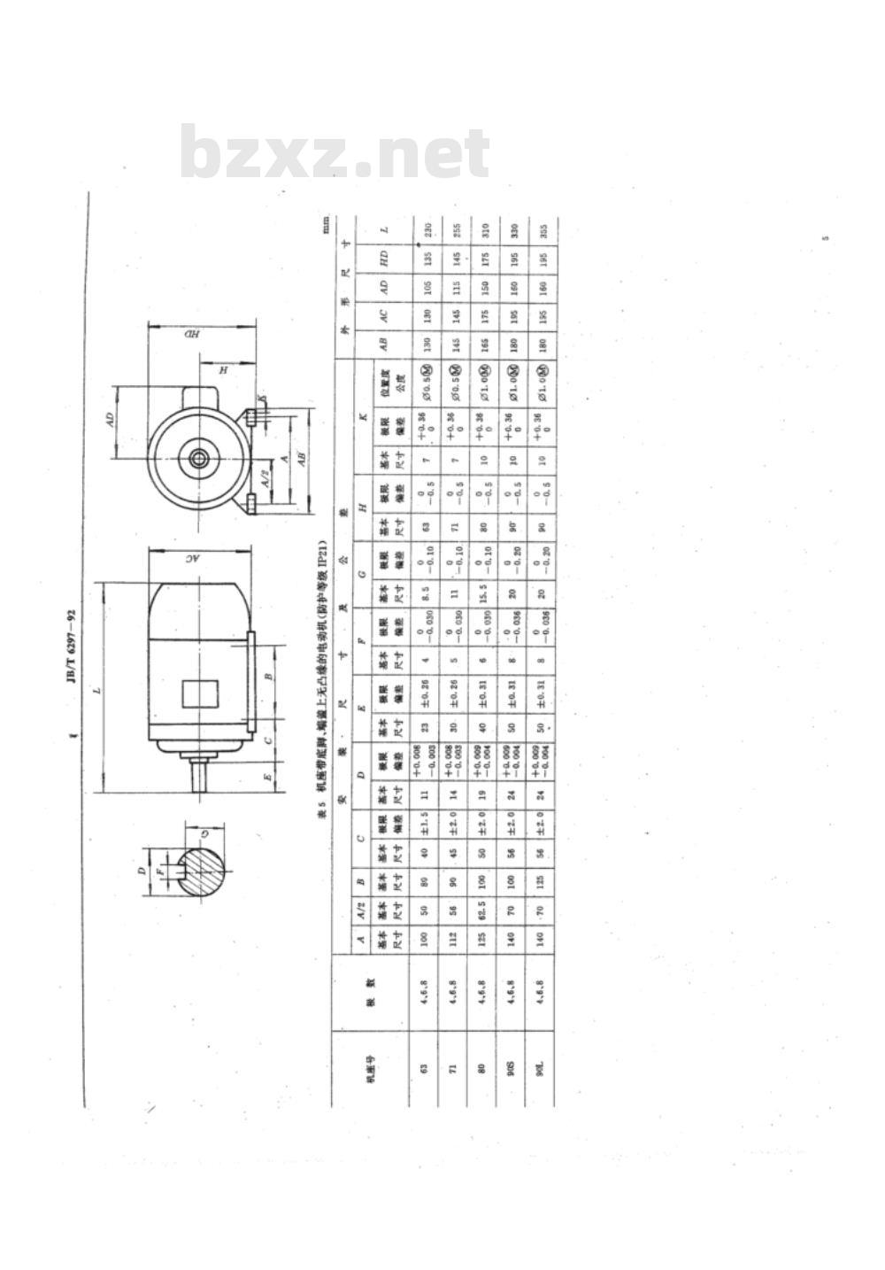 JB/T 6297-1992 YLJ 系列力矩三相异步电动机技术条件