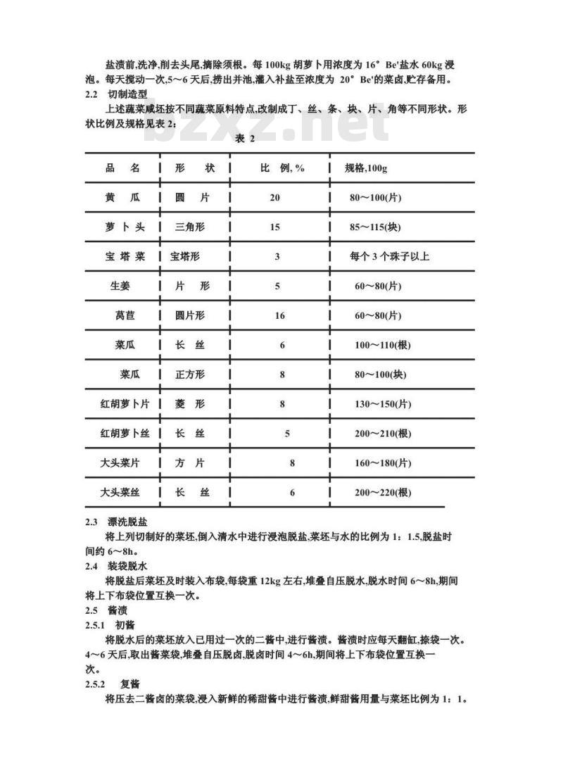 ZB X 10010-1986 甜酱渍菜生产工艺通用规程 酱什锦菜