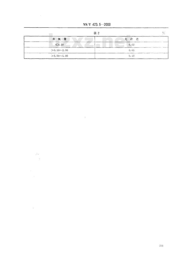YS/T 423.5-2000 核级碳化硼粉末化学分析方法 氧量的测定