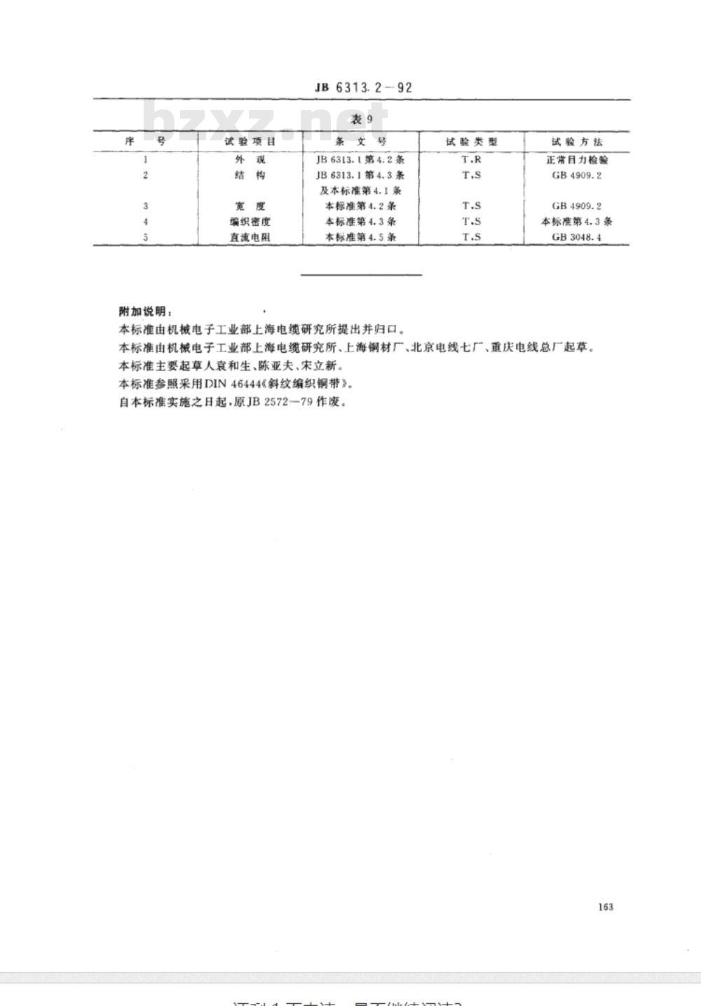 JB/T 6313.2-1992 电工铜编织线 斜纹编织线