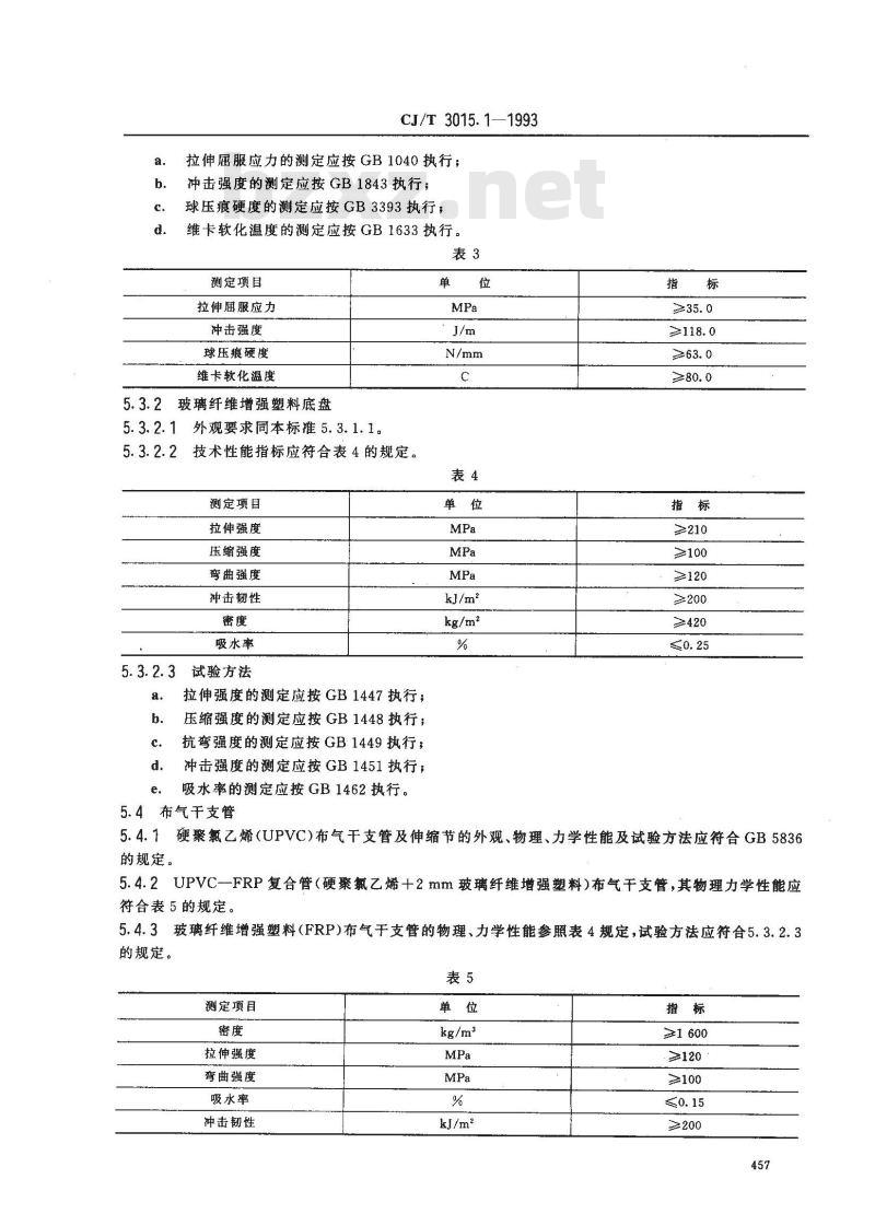 CJ/T 3015.1-1993 污水处理用微孔曝气器