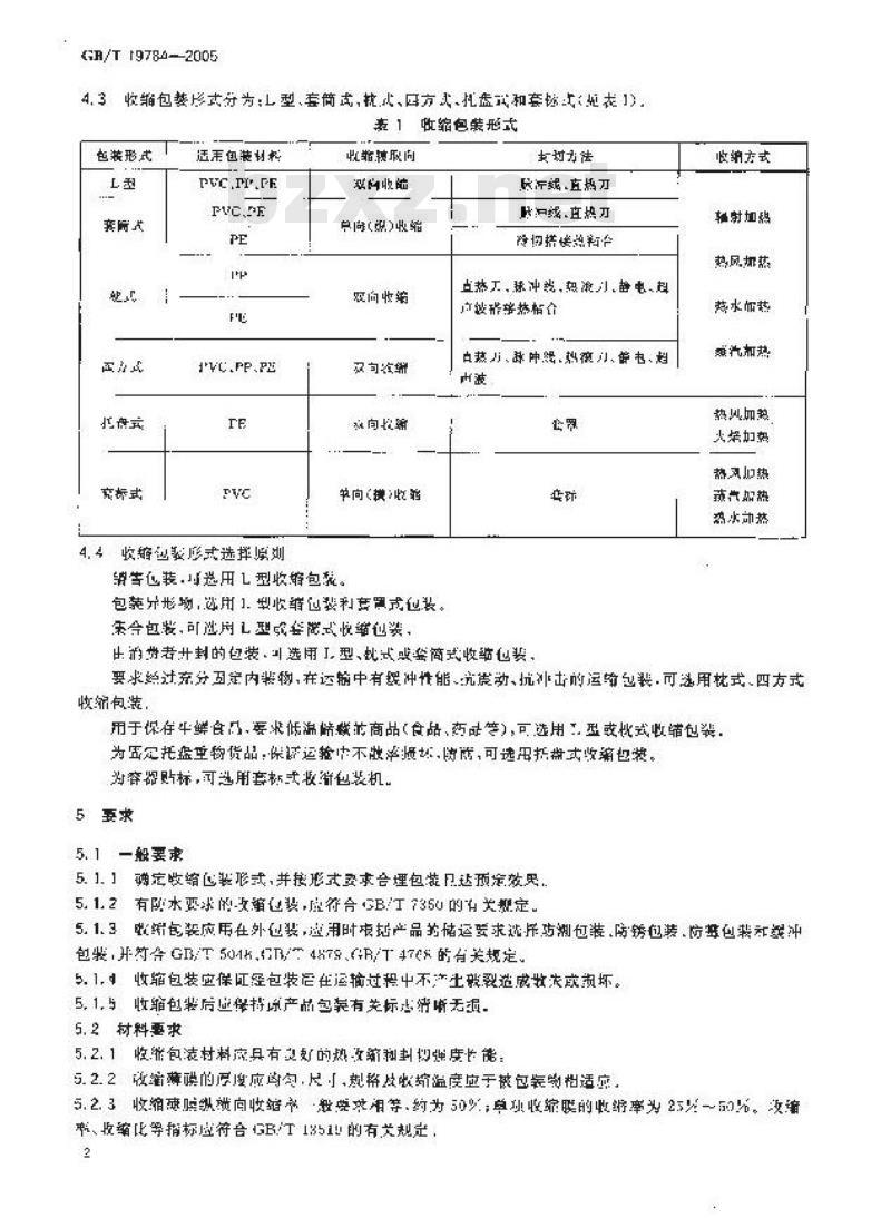 GB/T 19784-2005 收缩包装