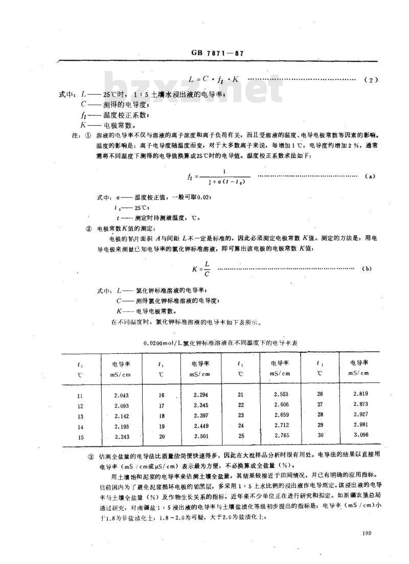 GB 7871-1987 森林土壤水溶性盐分分析