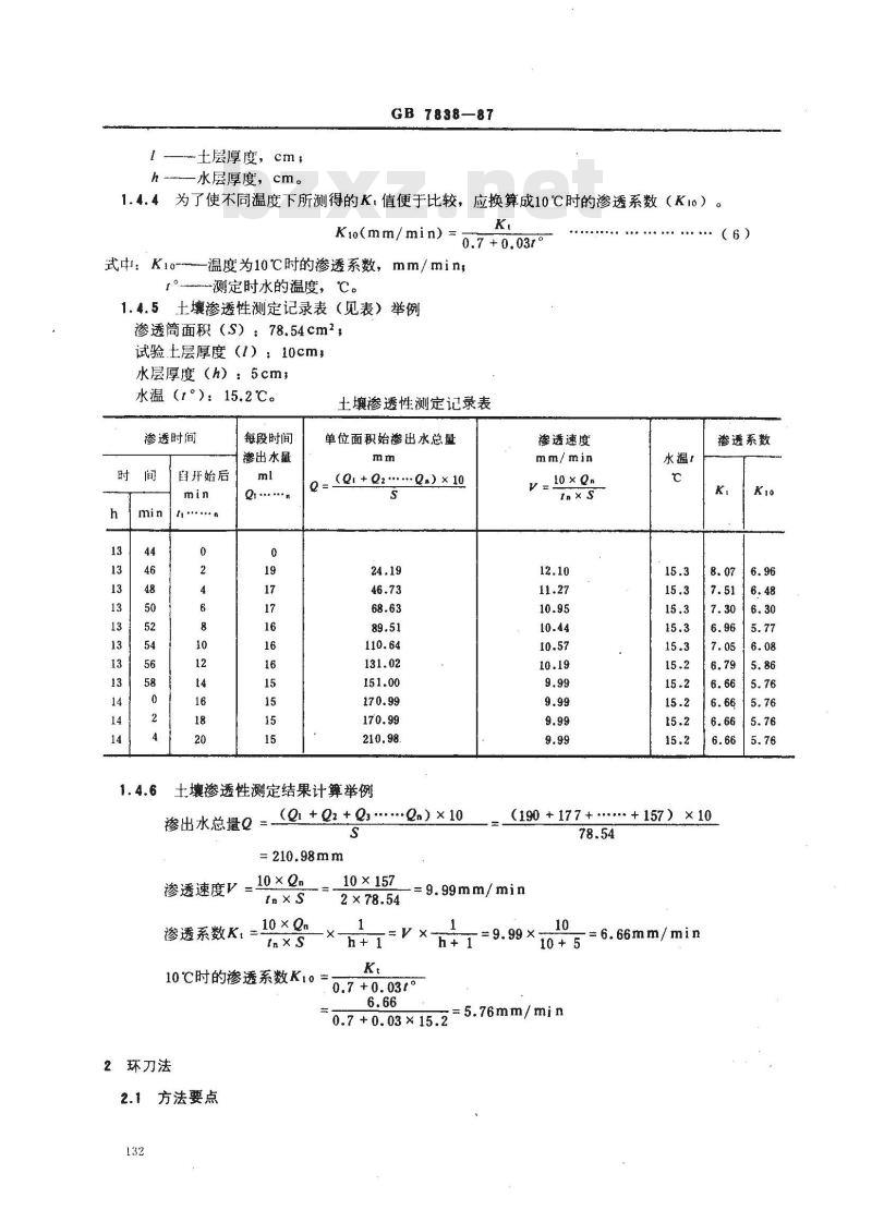 GB 7838-1987 森林土壤渗透性的测定