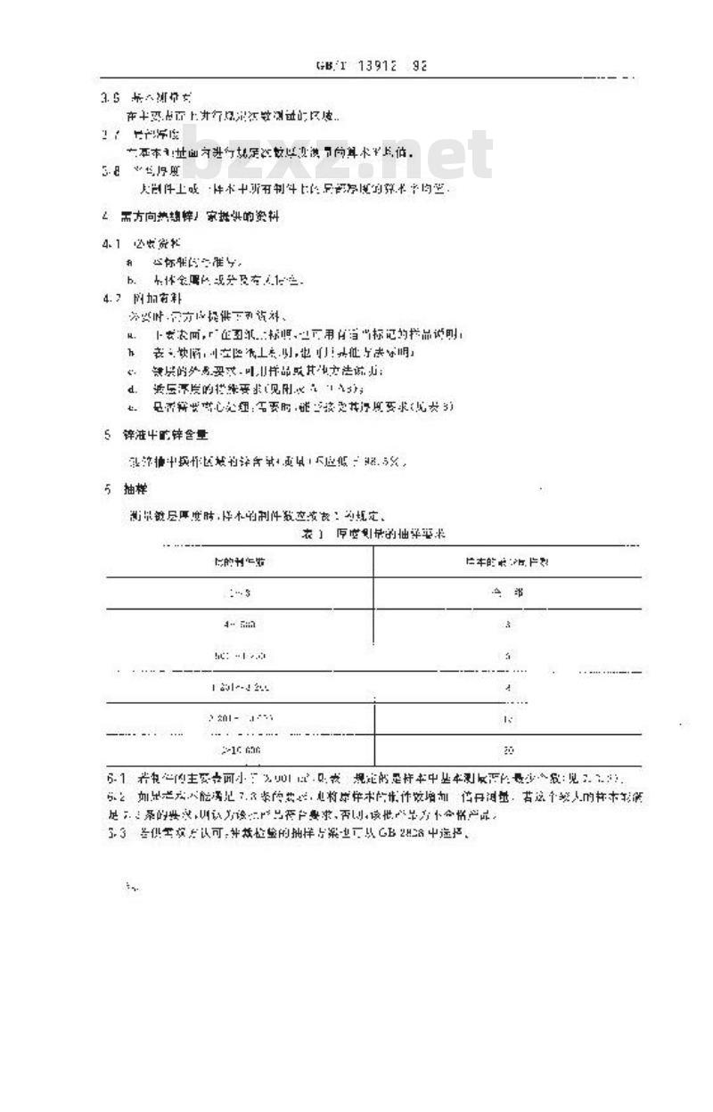 GB/T 13912-1992 金属覆盖层 钢铁制品热镀锌层 技术要求