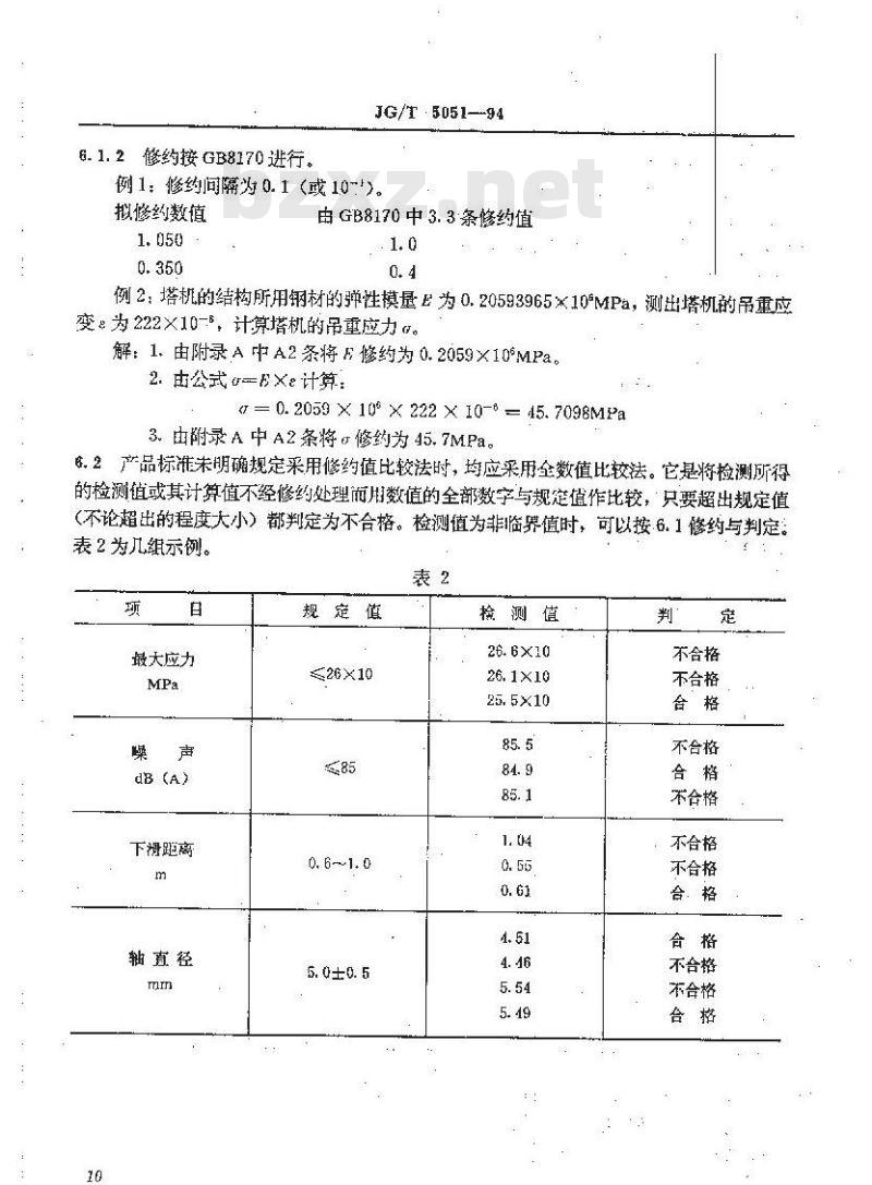 JG/T 5051-1994 建筑机械与设备检测数据的整理与判定