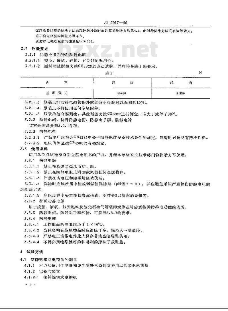 JT 2017-1990 交通运输防静电个人防护用品通用技术条件