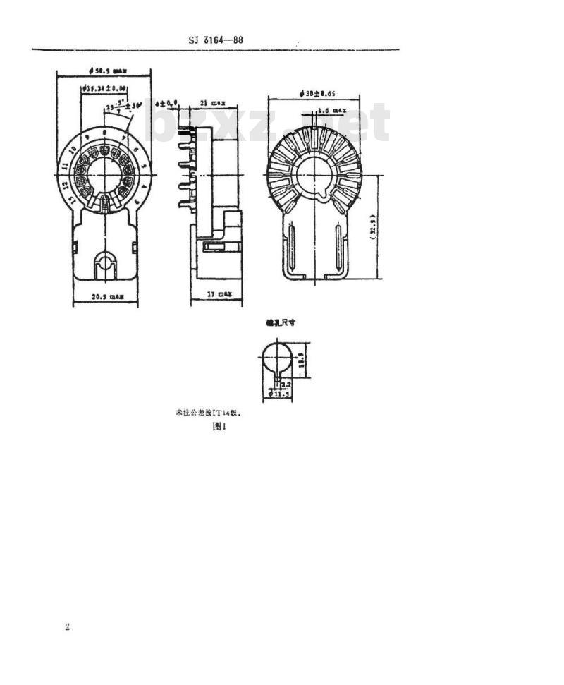 SJ 3164-1988 ＧＺＳ１２－４－１型彩色显像管插座