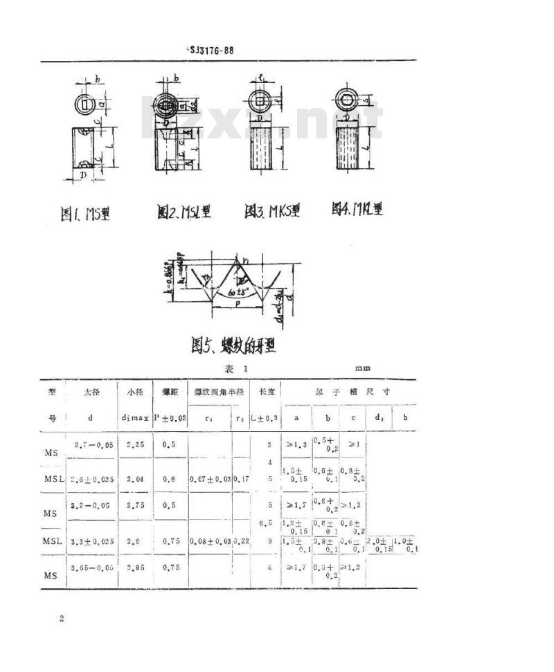SJ 3176-1988 软磁铁氧体螺纹磁芯(用于彩色电视机)