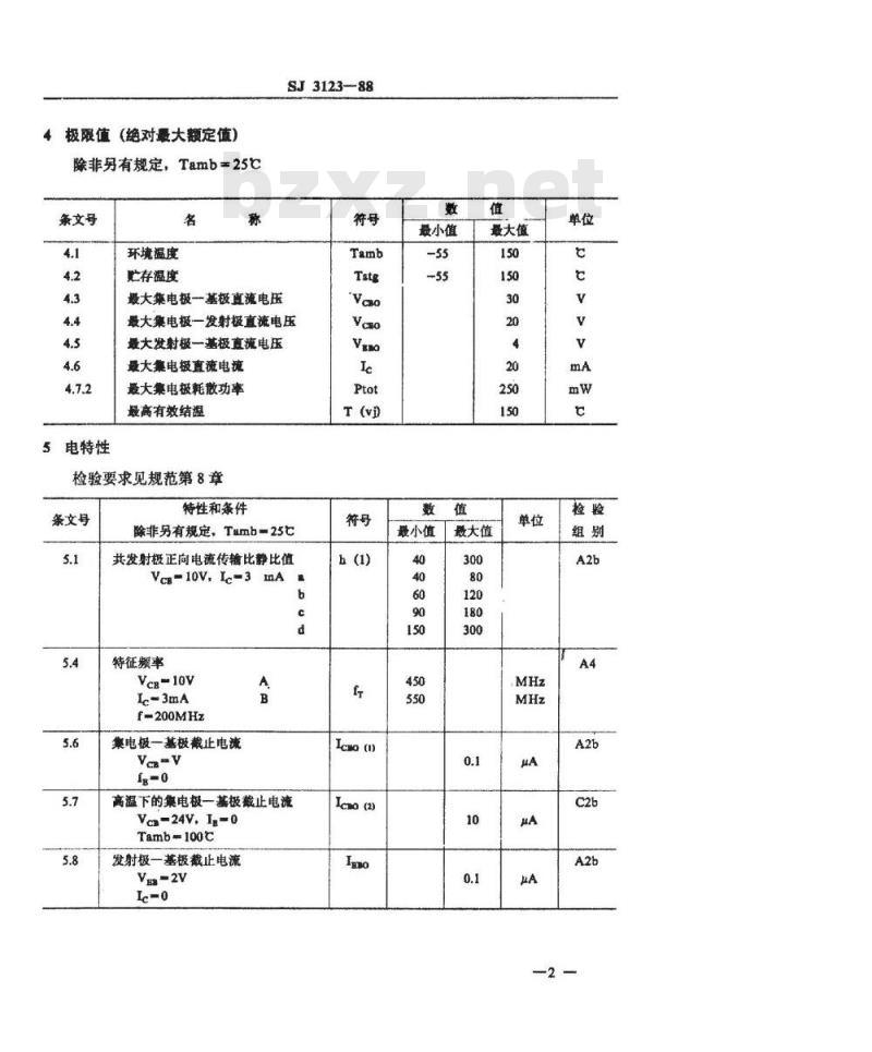 SJ 3123-1988 电子器件详细规范 ３ＤＧ１７７９型高频放大型额定双极型晶体管