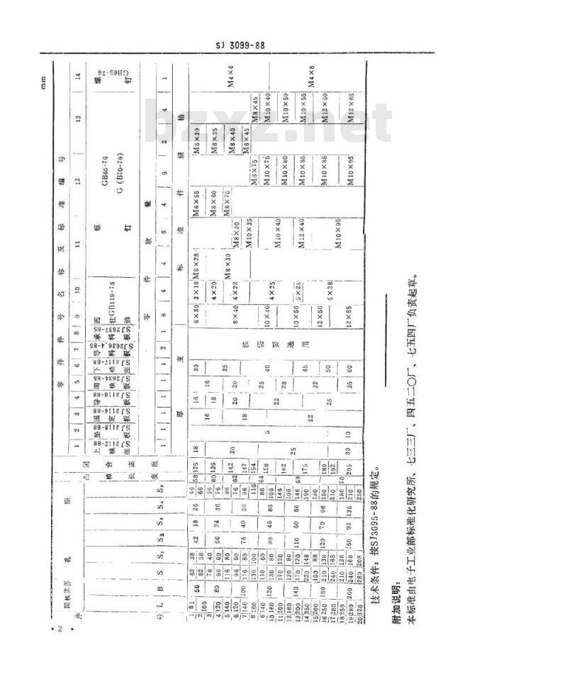 SJ 3099-1988 冷冲模 Ⅱ型固定导板横向送料典型组合