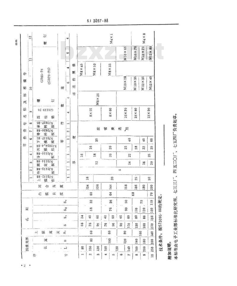 SJ 3097-1988 冷冲模 Ⅰ型固定导板横向送料典型组合