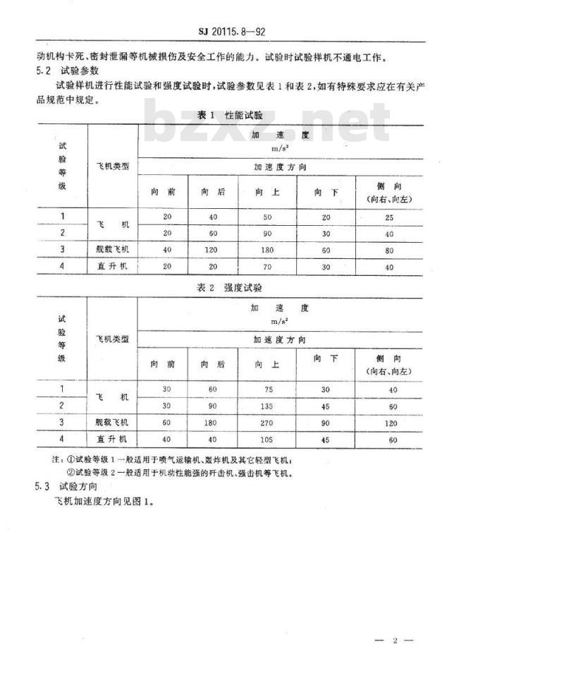 SJ 20115.8-1992 机载雷达环境条件及试验方法 恒加速度试验