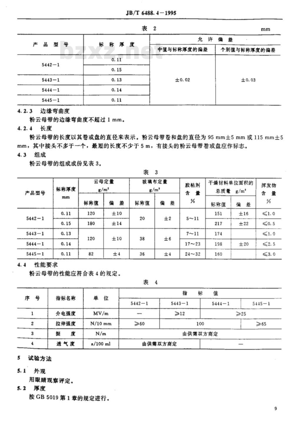 JB/T 6488.4-1995 云母带 真空压力浸渍用环氧玻璃粉云母带