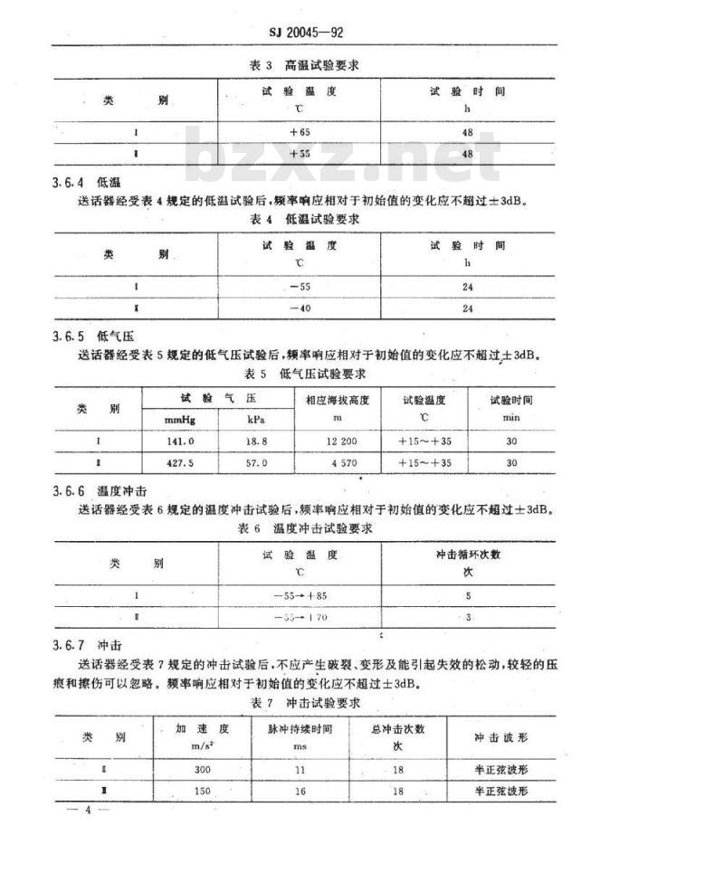 SJ 20045-1992 气导动圈式和电磁式送话器总规范