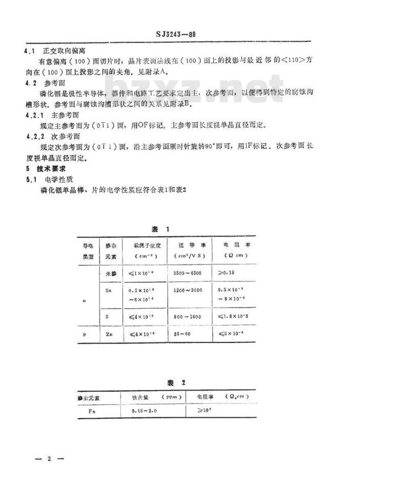 SJ 3243-1989 磷化铟单晶棒及片