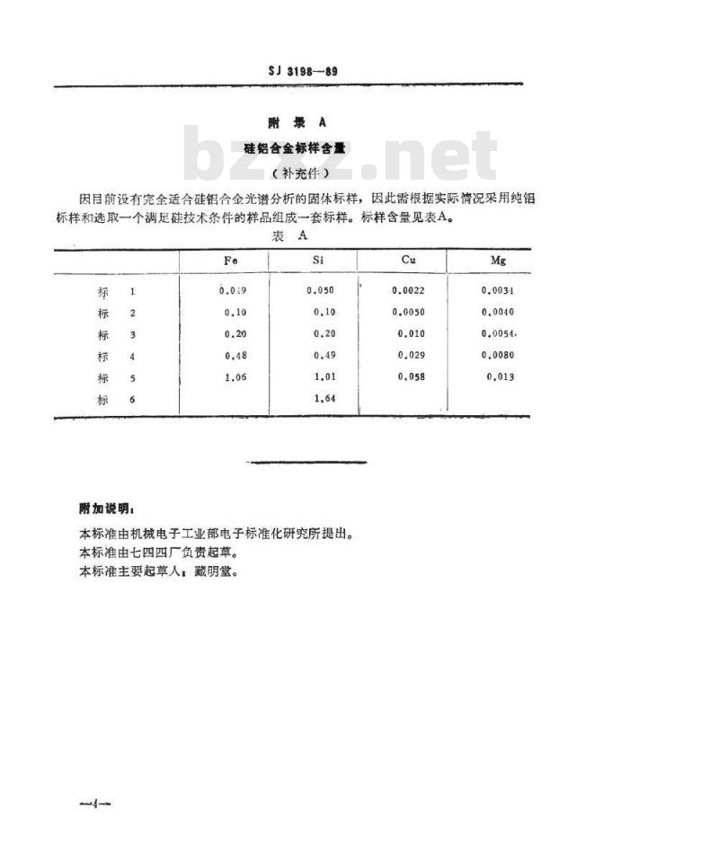 SJ 3198-1989 真空硅铝合金中硅、铁、镁、铜的发射光谱分析方法