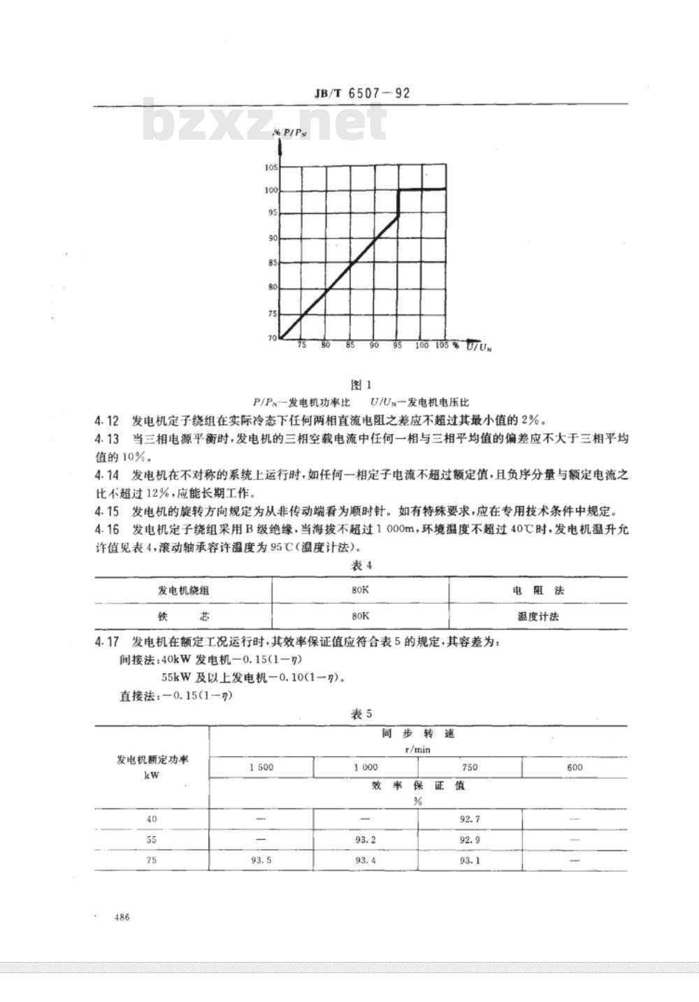 JB/T 6507-1992 小型三相异步水轮发电机 系列技术条件