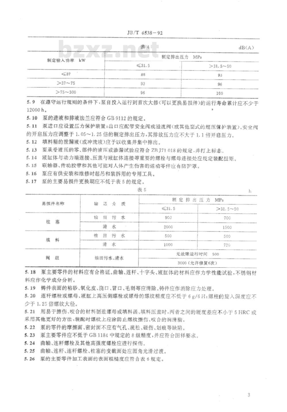 JB/T 6538-1992 往复式增压泵