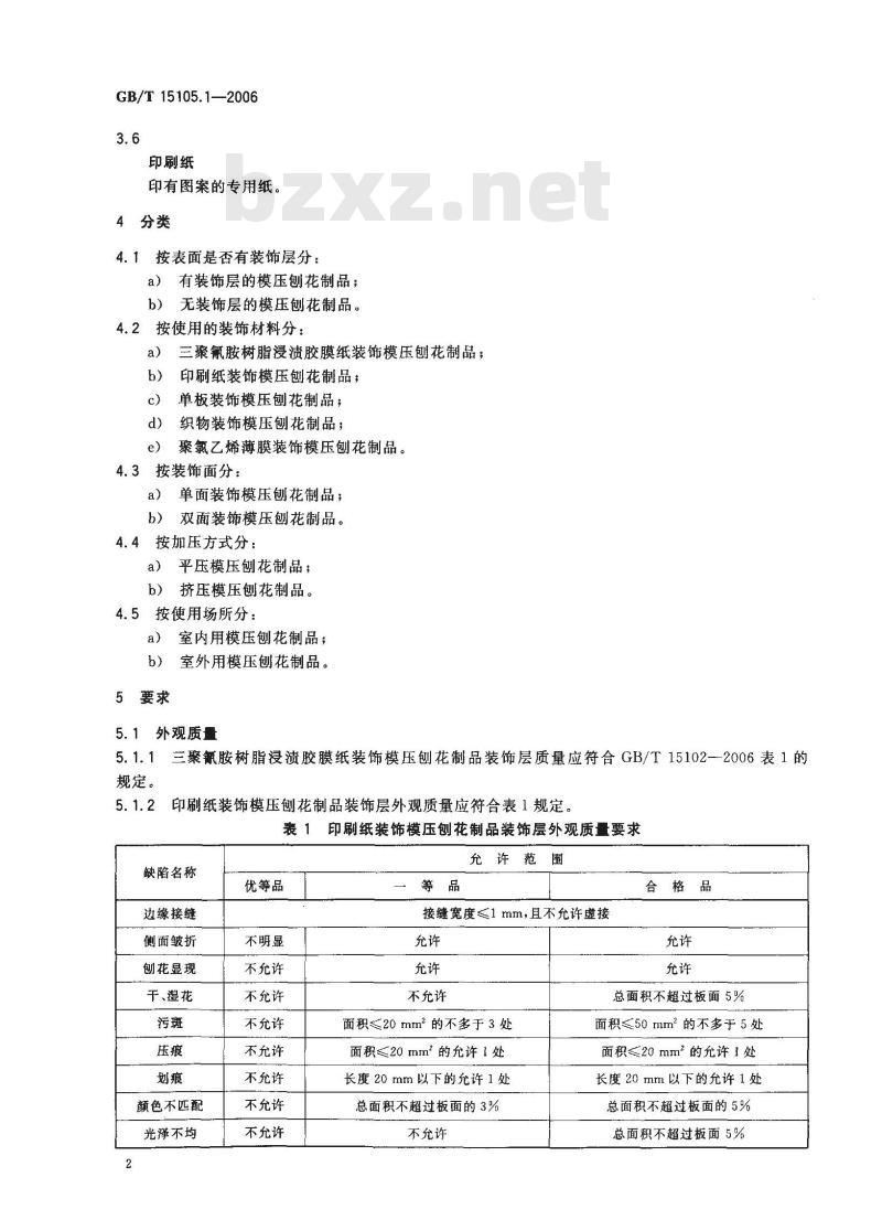 GB/T 15105.1-2006 模压刨花制品 第1部分：室内用