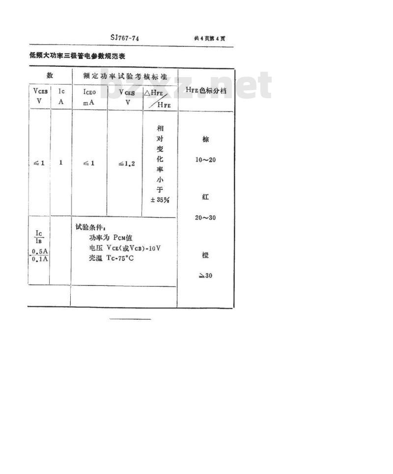 SJ 767-1974 3DD53型和3DD54型NPN硅外延平面低频大功率三极管