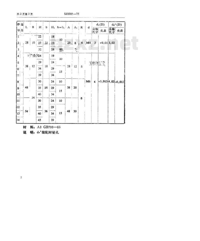 SJ 1015-1975 手柄翻开式钻模 支柱