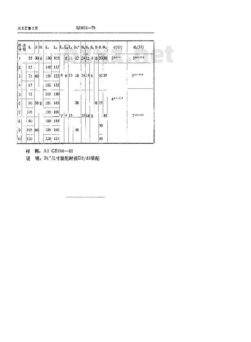 SJ 1011-1975 手柄翻开式钻模 压板