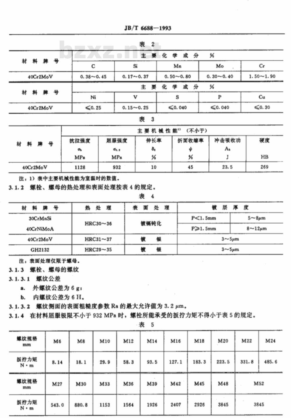 JB/T 6688-1993 12角头法兰面螺栓和12角法兰面螺母 技术条件