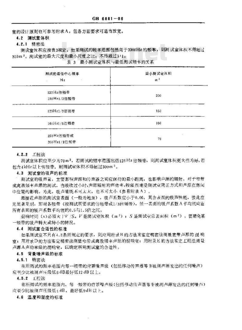 GB/T 6881-1986 声学 噪声源声功率级的测定混响室精密法和工程法