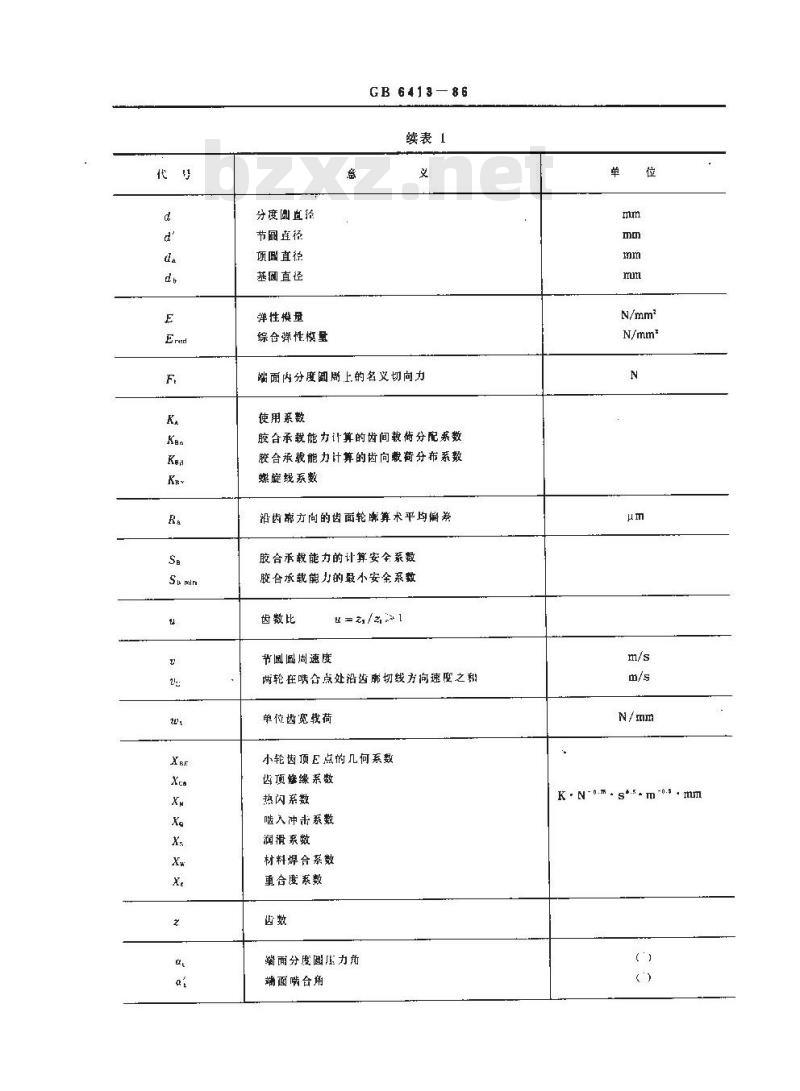 GB/T 6413-1986 渐开线圆柱齿轮胶合承载能力计算方法