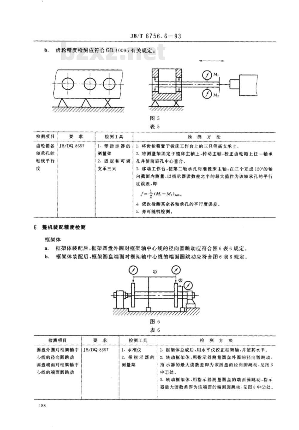 JB/T 6756.6-1993 电线电缆专用设备检测方法 第6部分：JLK型框绞设备