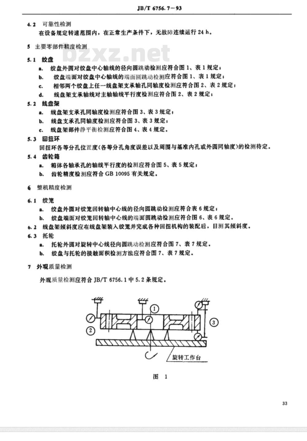 JB/T 6756.7-1993 电线电缆专用设备检测方法 第7部分：JLY型笼绞设备