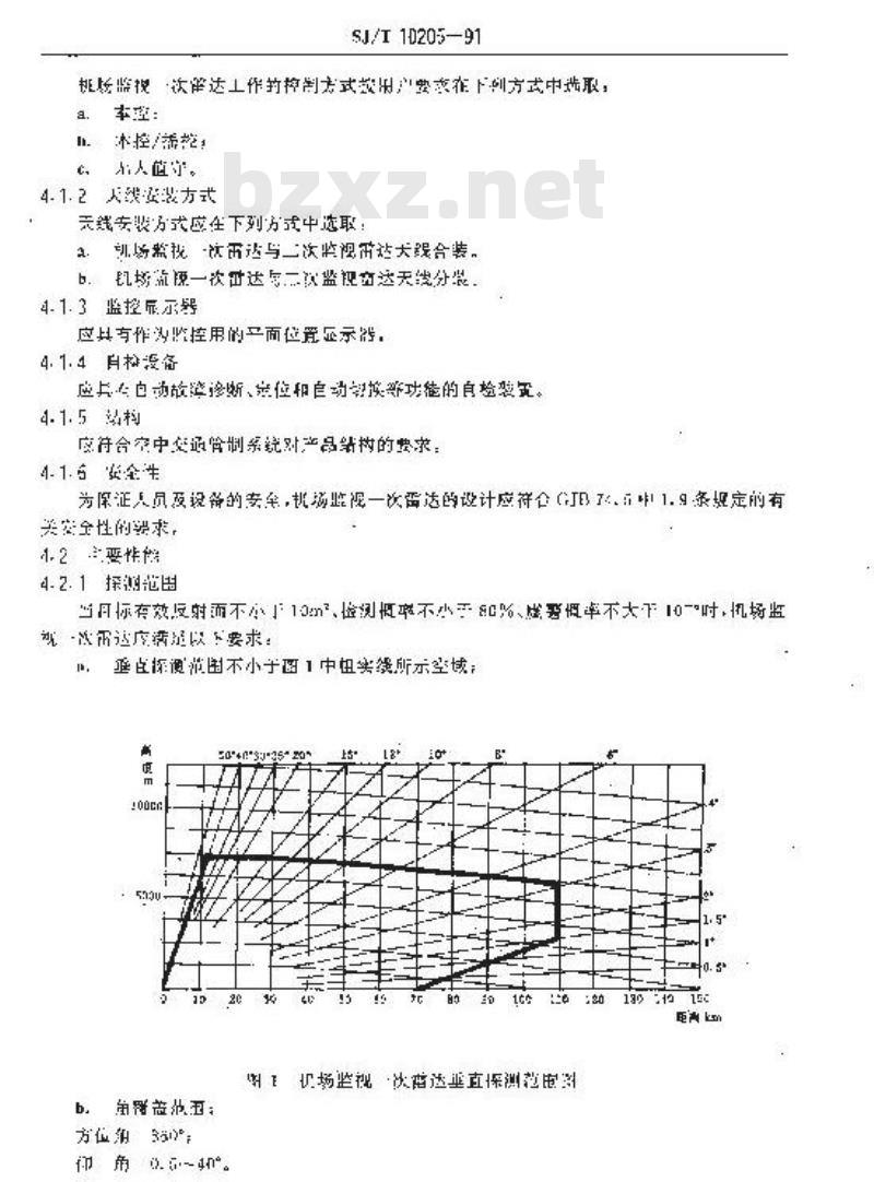 SJ/T 10205-1991 空中交通管制机场监视一次雷达通用技术条件