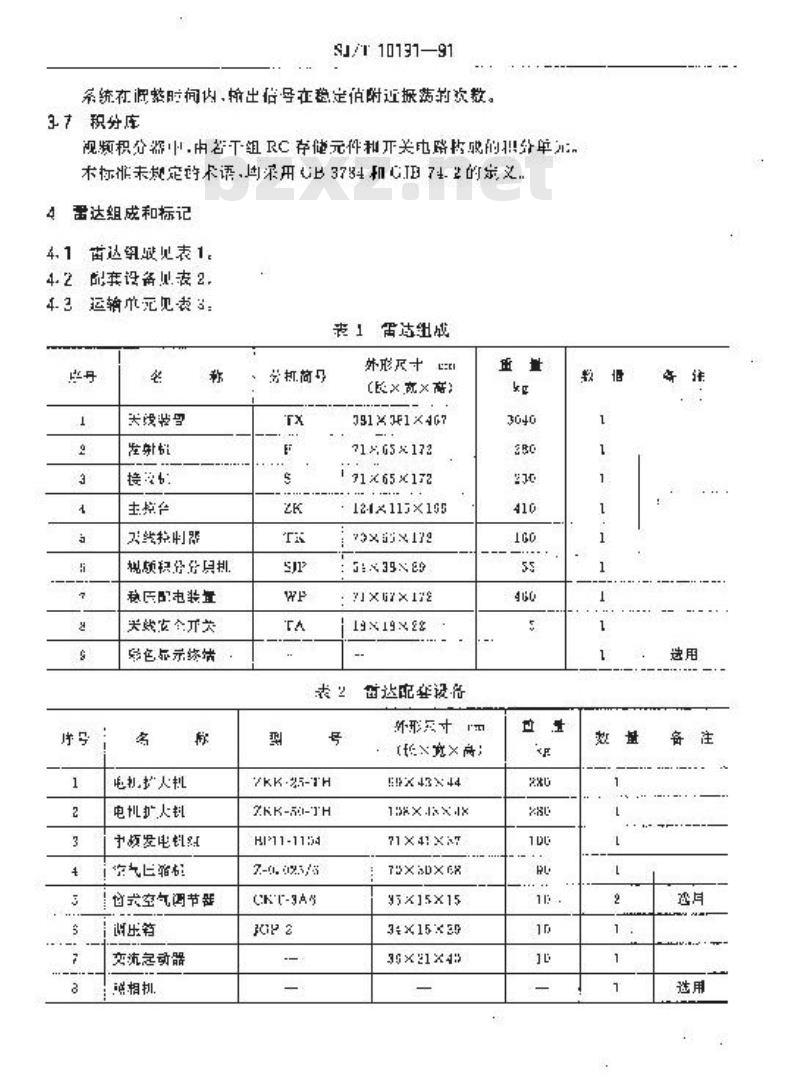 SJ/T 10191-1991 ７１３型天气雷达