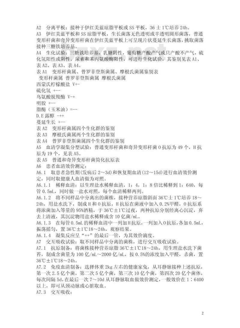 WS/T 9-1996 变形杆菌食物中毒诊断标准及处理原则