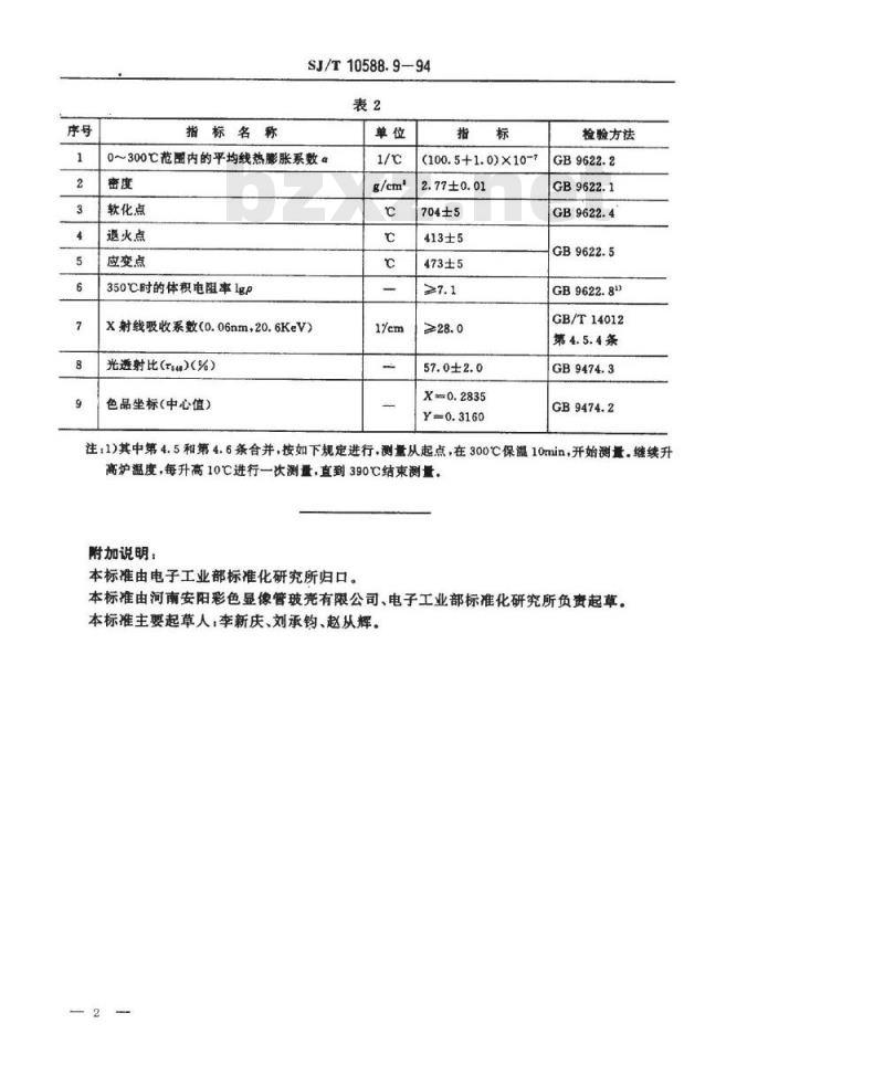 SJ/T 10588.9-1994 ＤＢ－４２８型电子玻璃技术数据