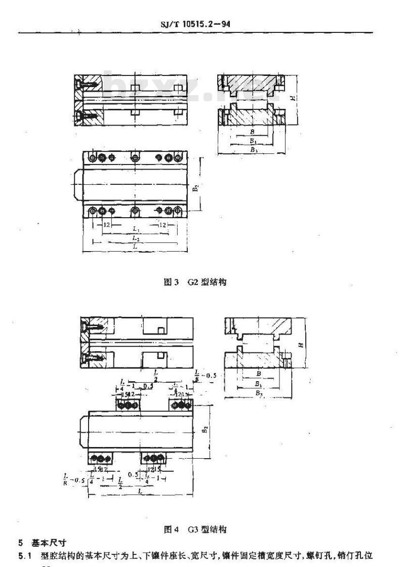 SJ/T 10515.2-1994 塑封模具结构 型腔结构